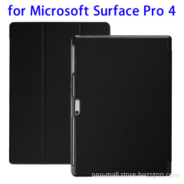 3 Folding Flip Stand Leather Tablet Case for Microsoft Surface Pro 4